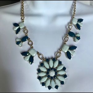 J CREW Blue and gold statement necklace